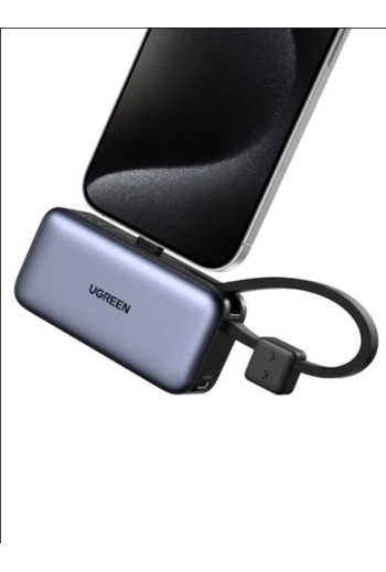 UGREEN 5000 mAh 22.5 W Powerbank mit integriertem USB-C-Kabel & LED-Anzeige