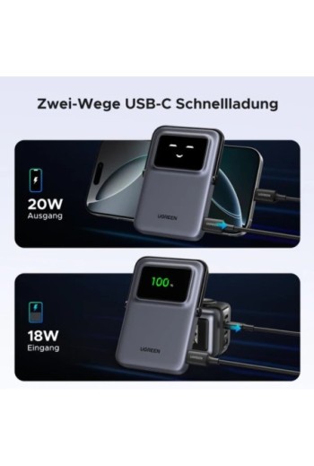 UGREEN Uno Magnetische Kabellose Powerbank 5000 mAh 7.5 W-Schwarz