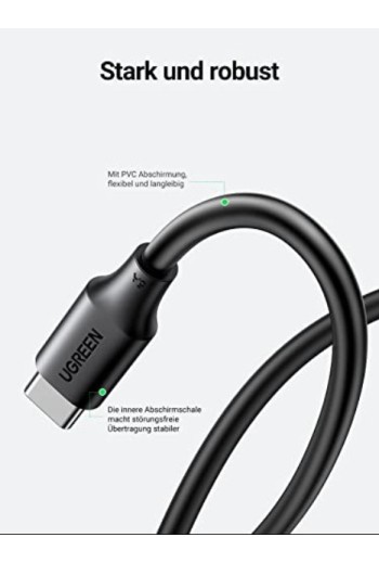 UGREEN 100 W USB-C auf USB-C Ladekabel (2 Stück)-1M