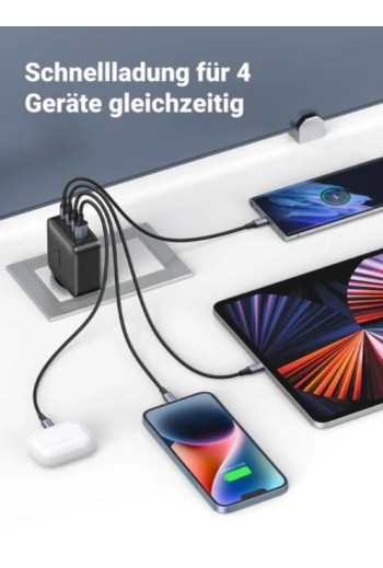 UGREEN 65 W USB-C GaN Ladegerät mit 4-Ports