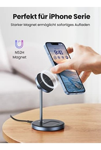 UGREEN 15 W 2-IN-1 Magnetischer Kabelloser Ladeständer