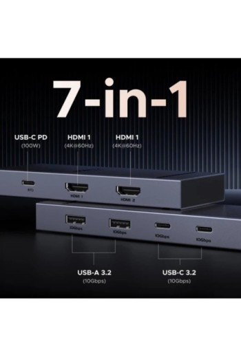 UGREEN Revodok Pro 7-IN-1 10 Gbps Dual 4K-60Hz USB-C Hub