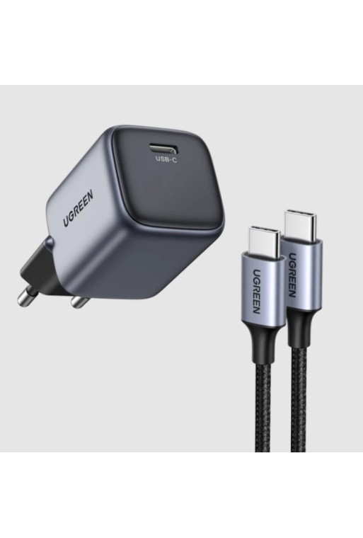 UGREEN-Set: Nexode 30 W USB-C GaN II Ladegerät + 60 W USB-C Ladekabel (1 M)