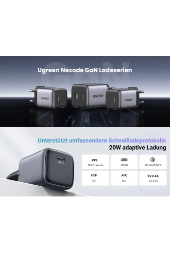 UGREEN Nexode 20 W PD 3.0 PPS USB-C Ladegerät