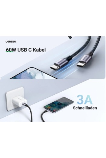 UGREEN 60 W PD 3.0 QC 4.0 USB-C auf USB-C Ladekabel