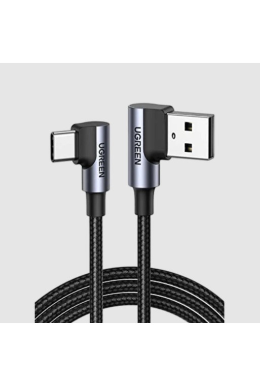 UGREEN USB-A auf USB-C Nylon Ladekabel Winkel 90 Grad