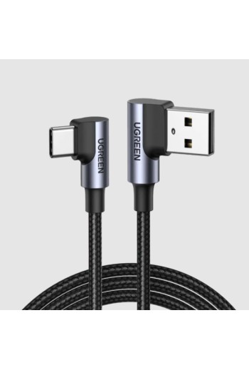 UGREEN USB-A auf USB-C Nylon Ladekabel Winkel 90 Grad (2 M)