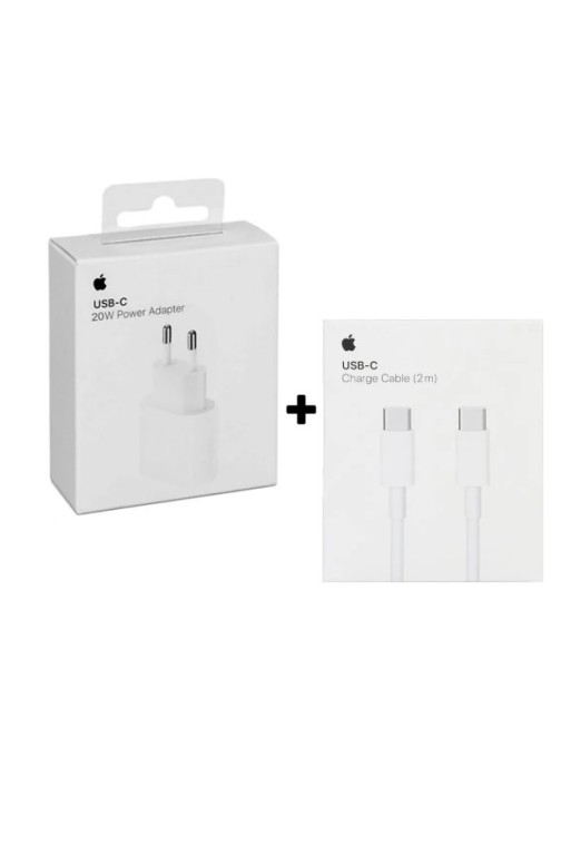 Apple 20W USB-C Power Adapter (Netzteil) + Apple 2m USB-C to C Cable Ladekabel