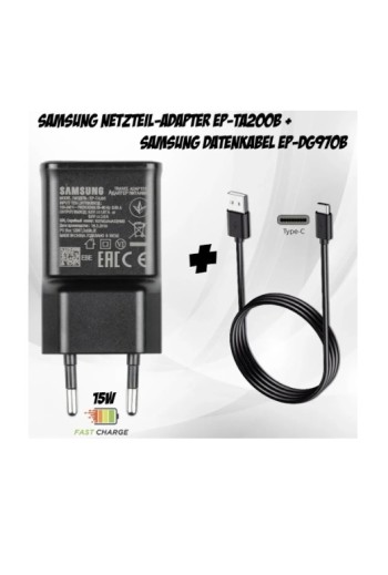 Samsung Netzteil-Adapter EP-TA200 + Samsung Datenkabel USB-A/USB-C Black