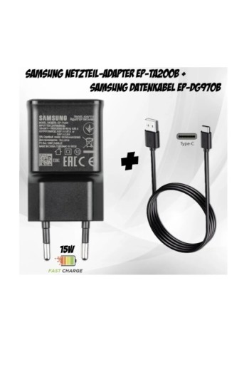 Samsung Netzteil-Adapter EP-TA200 + Samsung Datenkabel USB-A/USB-C Black