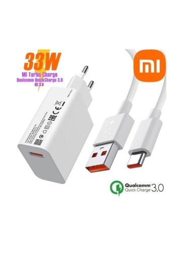 Original Xiaomi QuickCharge 3.0 USB 33W 3A USB-C Ladegerät Netzteil Ladekabel Charger