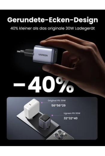 UGREEN Nexode 30W USB C Ladegerät With GaN II Tech