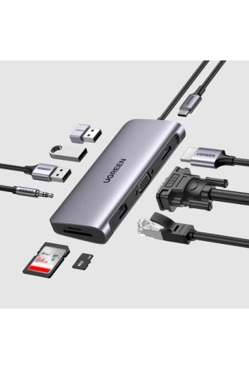 10-IN-1 USB-C Dockingstation mit HDMI 4K & VGA Port