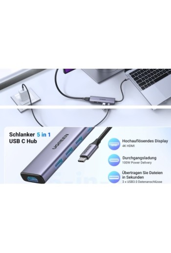 Revodok 5-IN-1 4K HDMI USB-C Hub mit USB-A 3.0