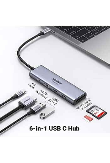 UGREEN 6-IN-1 PD 100 W 4K@60Hz USB-C Hub