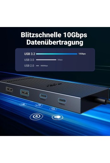 UGREEN Revodok Pro 10-IN-1 USB-C 3.2 HDMI Hub, Dual 4K@60Hz