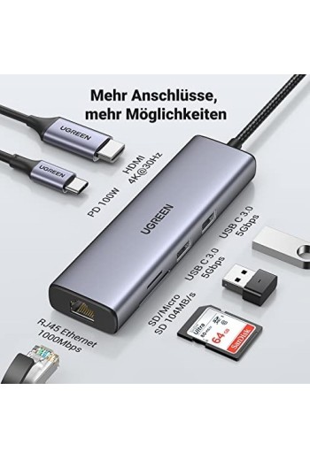 UGREEN USB-C Hub 7-IN-1 Dockingstation mit 4K HDMI