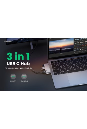 UGREEN Mini USB-C Hub mit 4K HDMI USB 3.1 10Gbps